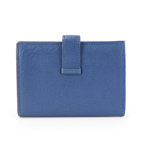 HERMES Card Case Shave blue Bean unisex(Unisex) Used Authentic