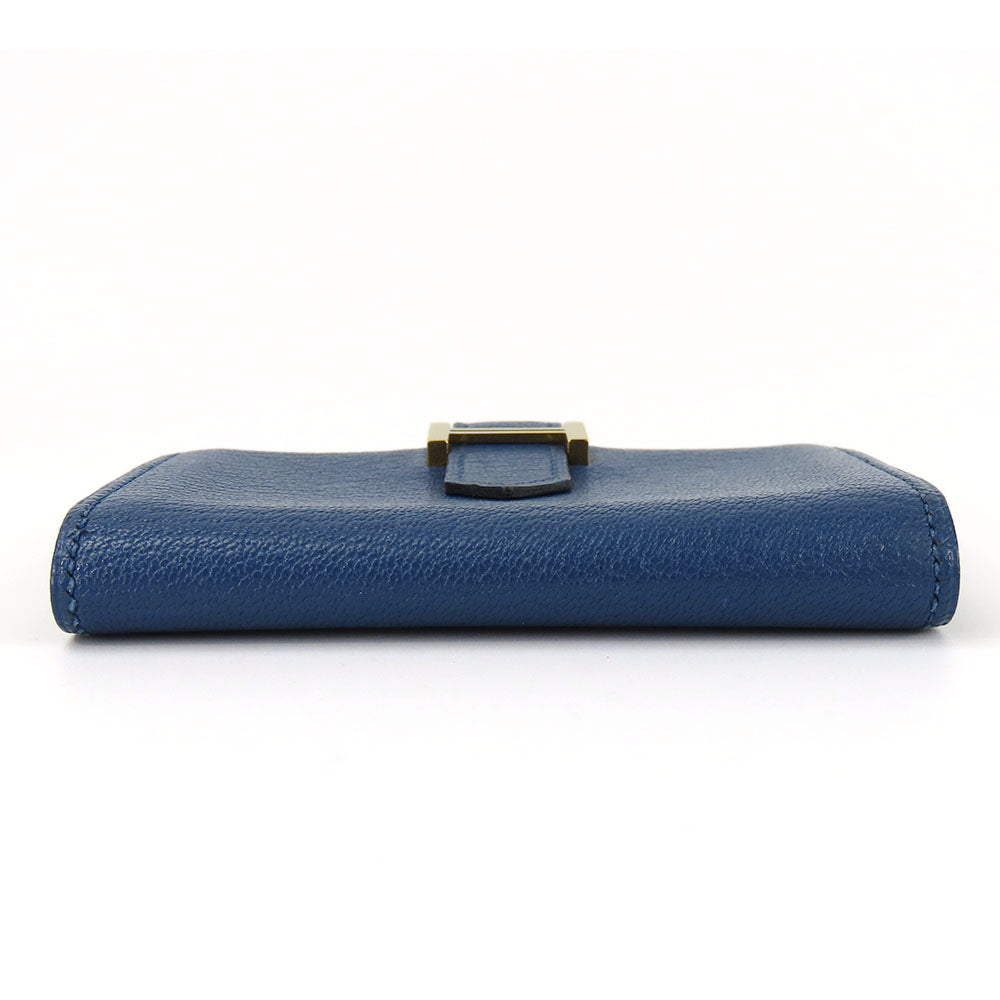 HERMES Card Case Shave blue Bean unisex(Unisex) Used Authentic