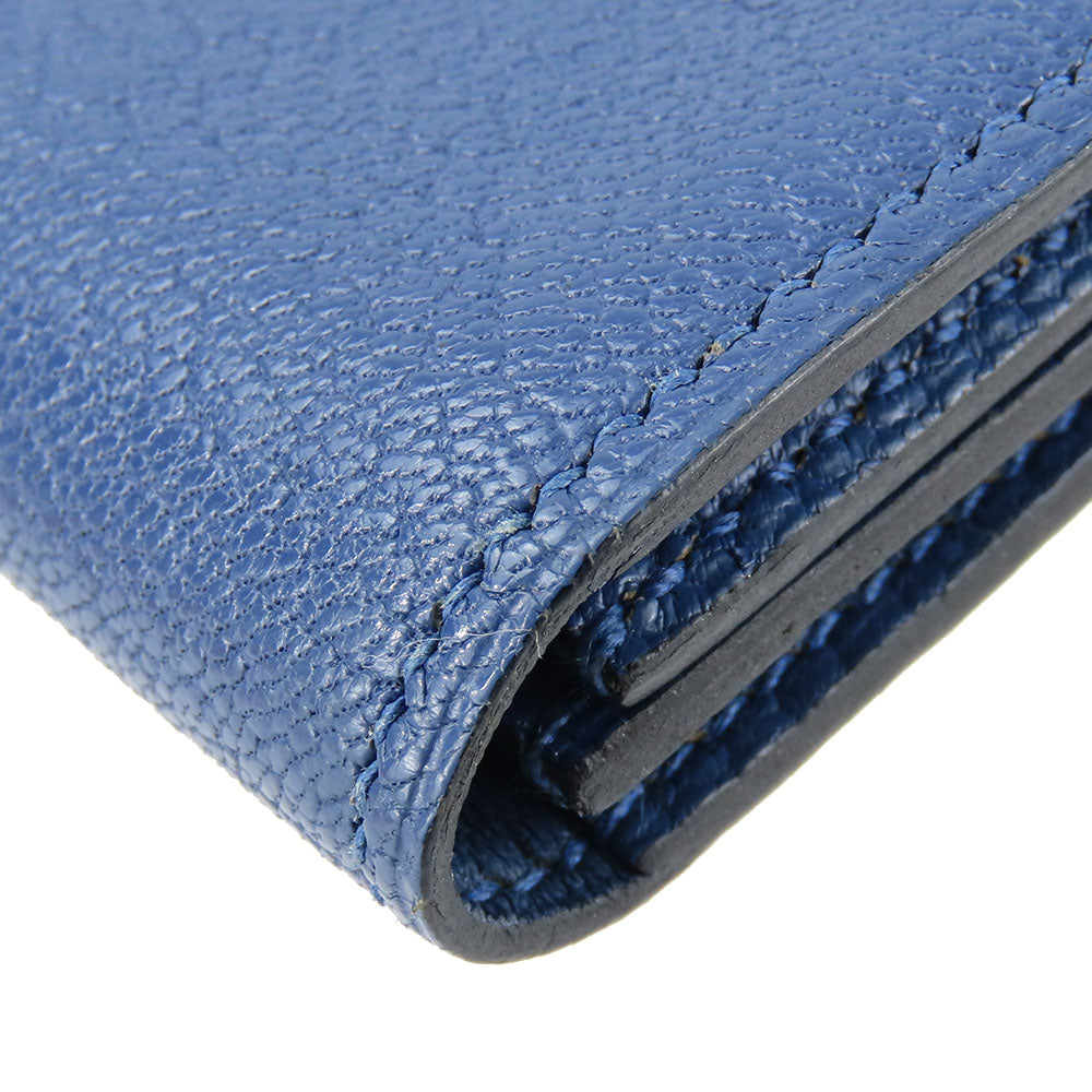 HERMES Card Case Shave blue Bean unisex(Unisex) Used Authentic