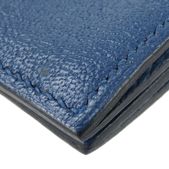 HERMES Card Case Shave blue Bean unisex(Unisex) Used Authentic