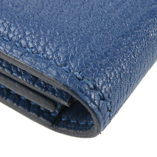 HERMES Card Case Shave blue Bean unisex(Unisex) Used Authentic