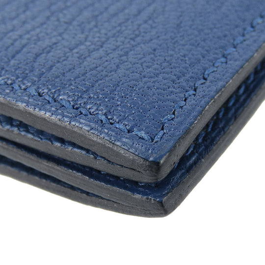HERMES Card Case Shave blue Bean unisex(Unisex) Used Authentic