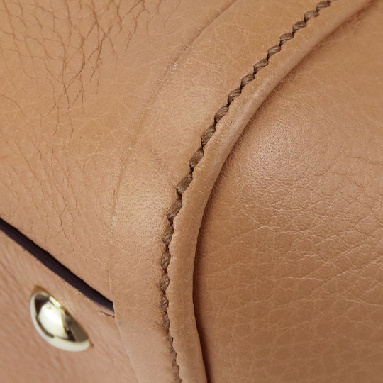 GUCCI Handbag 369176 leather beige Interlocking Soho Women Used Authentic