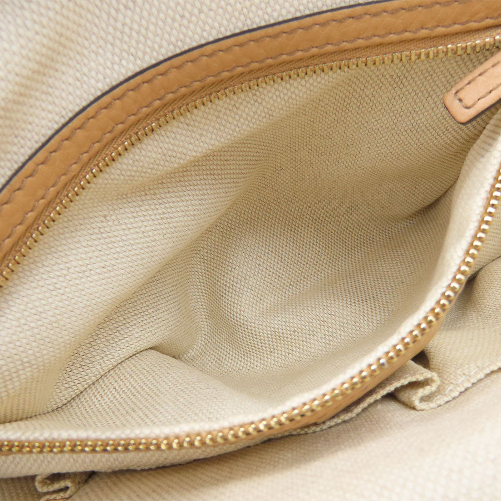 GUCCI Handbag 369176 leather beige Interlocking Soho Women Used Authentic