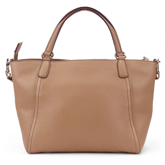 GUCCI Handbag 369176 leather beige Interlocking Soho Women Used Authentic