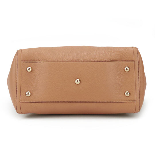 GUCCI Handbag 369176 leather beige Interlocking Soho Women Used Authentic