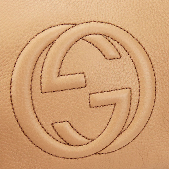 GUCCI Handbag 369176 leather beige Interlocking Soho Women Used Authentic