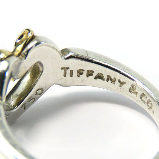 TIFFANY&Co. Ring Silver925, K18 Yellow Gold Silver Heart ribbon Women Used Authentic