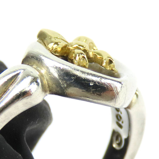 TIFFANY&Co. Ring Silver925, K18 Yellow Gold Silver Heart ribbon Women Used Authentic