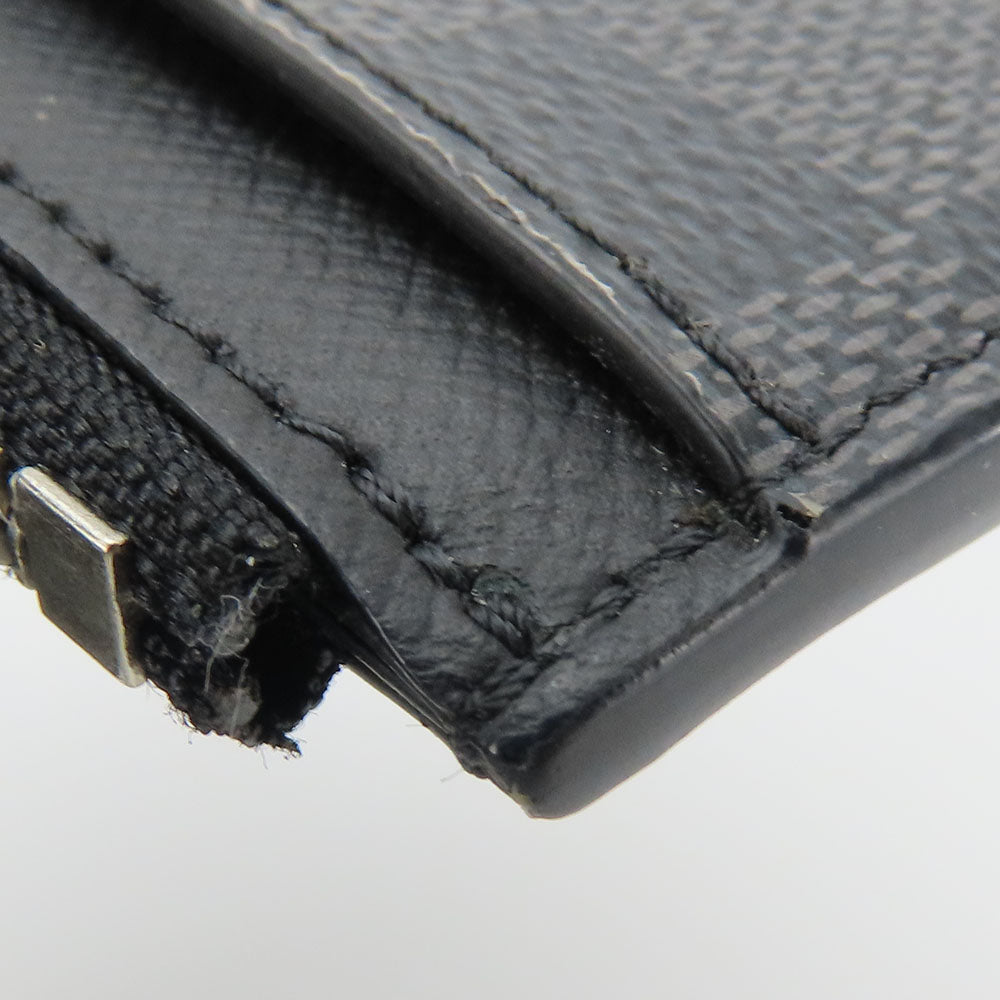 LOUIS VUITTON Card Case N64038 Damier Grafitte black Coin card holder mens Used Authentic
