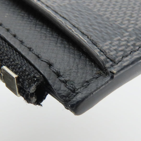 LOUIS VUITTON Card Case N64038 Damier Grafitte black Coin card holder mens Used Authentic