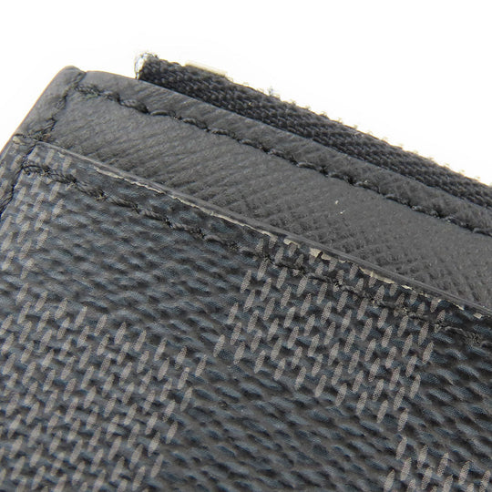 LOUIS VUITTON Card Case N64038 Damier Grafitte black Coin card holder mens Used Authentic