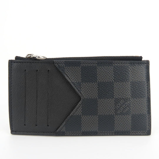LOUIS VUITTON Card Case N64038 Damier Grafitte black Coin card holder mens Used Authentic