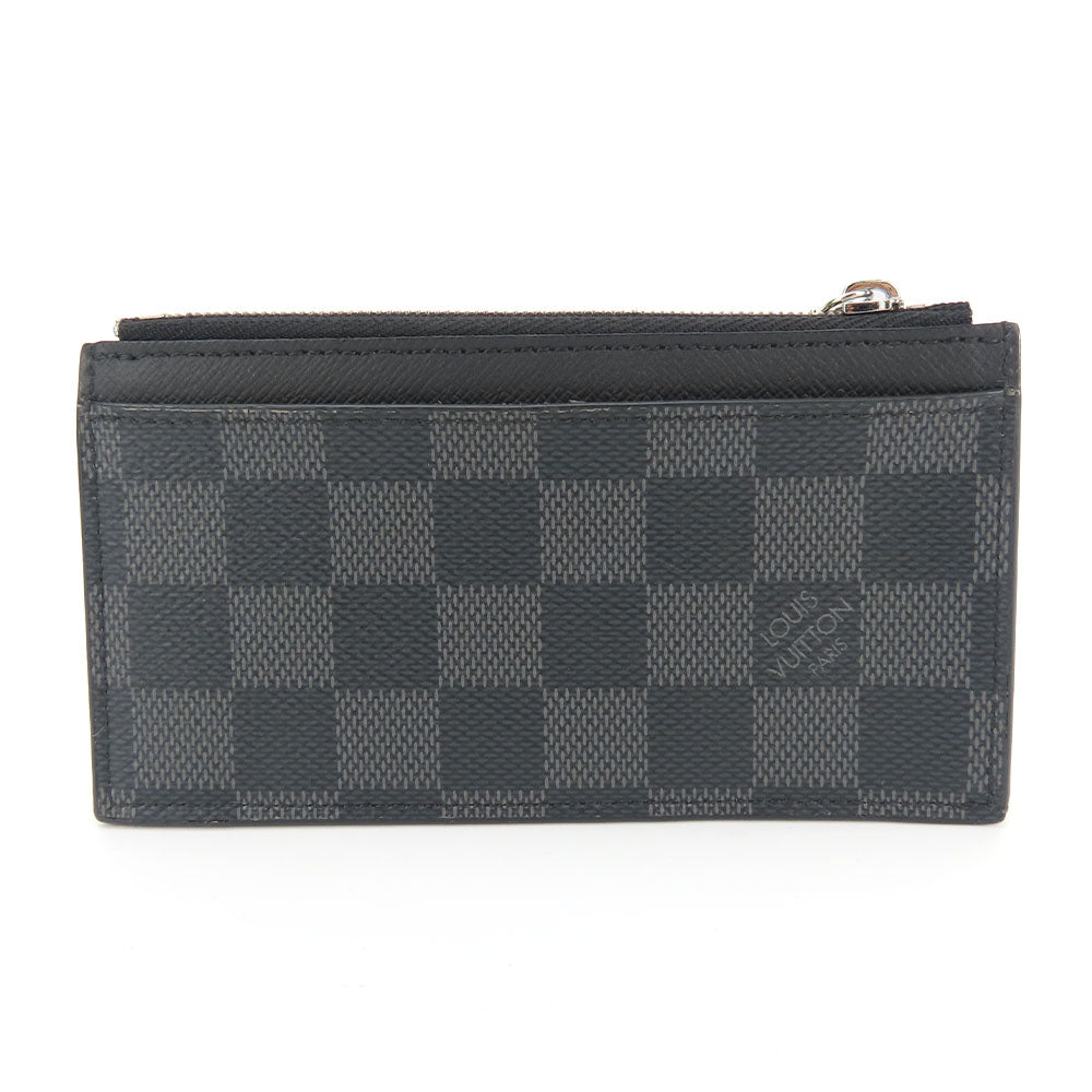 LOUIS VUITTON Card Case N64038 Damier Grafitte black Coin card holder mens Used Authentic