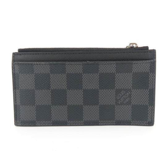 LOUIS VUITTON Card Case N64038 Damier Grafitte black Coin card holder mens Used Authentic