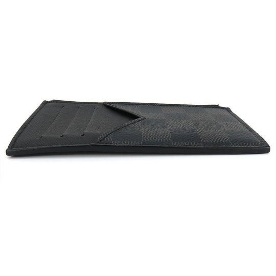 LOUIS VUITTON Card Case N64038 Damier Grafitte black Coin card holder mens Used Authentic