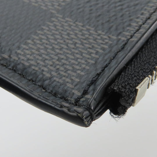 LOUIS VUITTON Card Case N64038 Damier Grafitte black Coin card holder mens Used Authentic