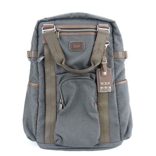 TUMI Backpack 22380ATH2 Leather, Canvas Gray type Alpha Bravo mens Used Authentic