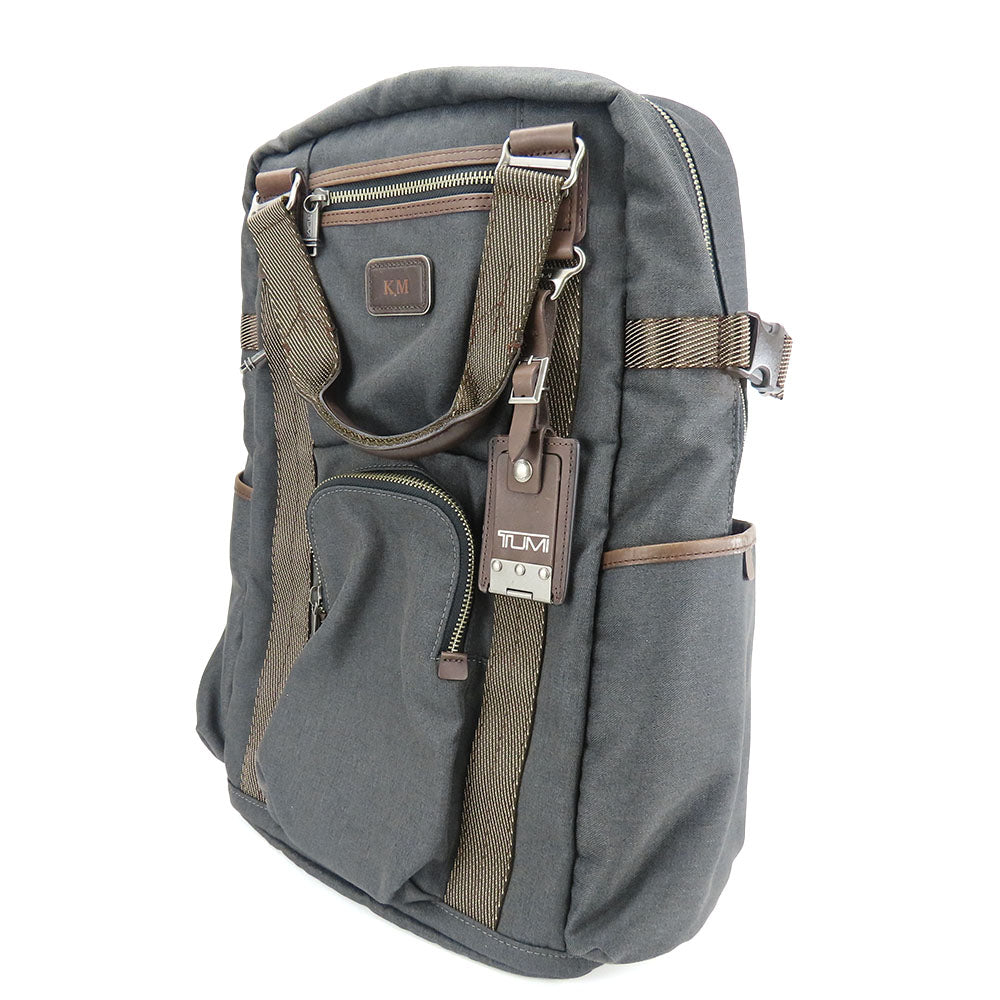 TUMI Backpack 22380ATH2 Leather, Canvas Gray type Alpha Bravo mens Used Authentic