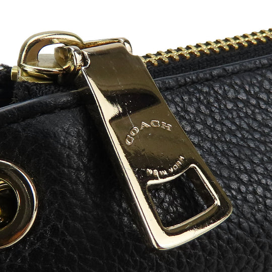 COACH Shoulder Bag 33521 leather black Charlie Embossed Horse and Carriage Women Used Authentic