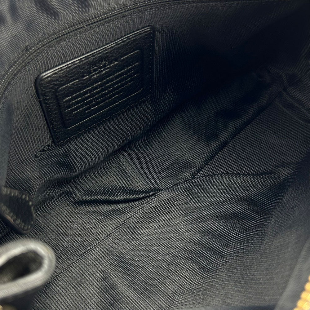 COACH Shoulder Bag 33521 leather black Charlie Embossed Horse and Carriage Women Used Authentic