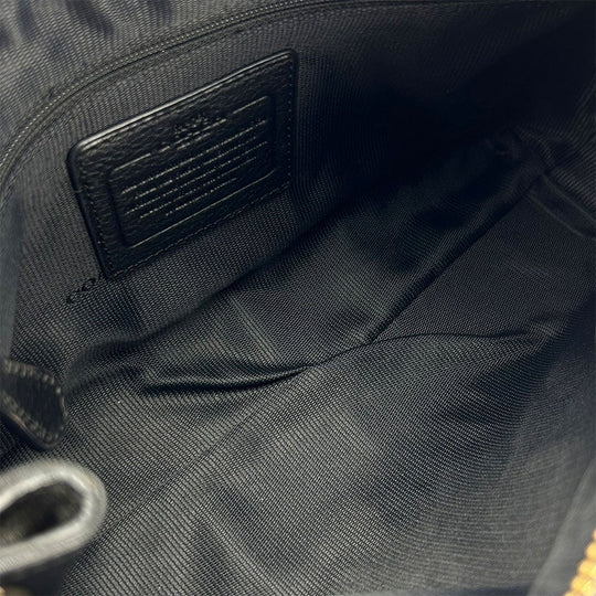 COACH Shoulder Bag 33521 leather black Charlie Embossed Horse and Carriage Women Used Authentic