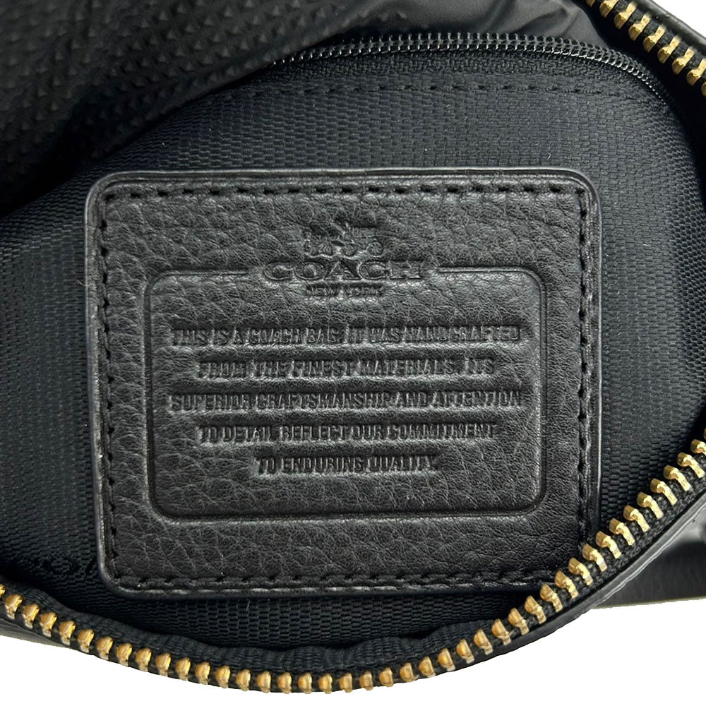 COACH Shoulder Bag 33521 leather black Charlie Embossed Horse and Carriage Women Used Authentic