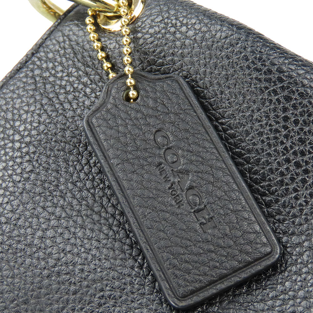 COACH Shoulder Bag 33521 leather black Charlie Embossed Horse and Carriage Women Used Authentic