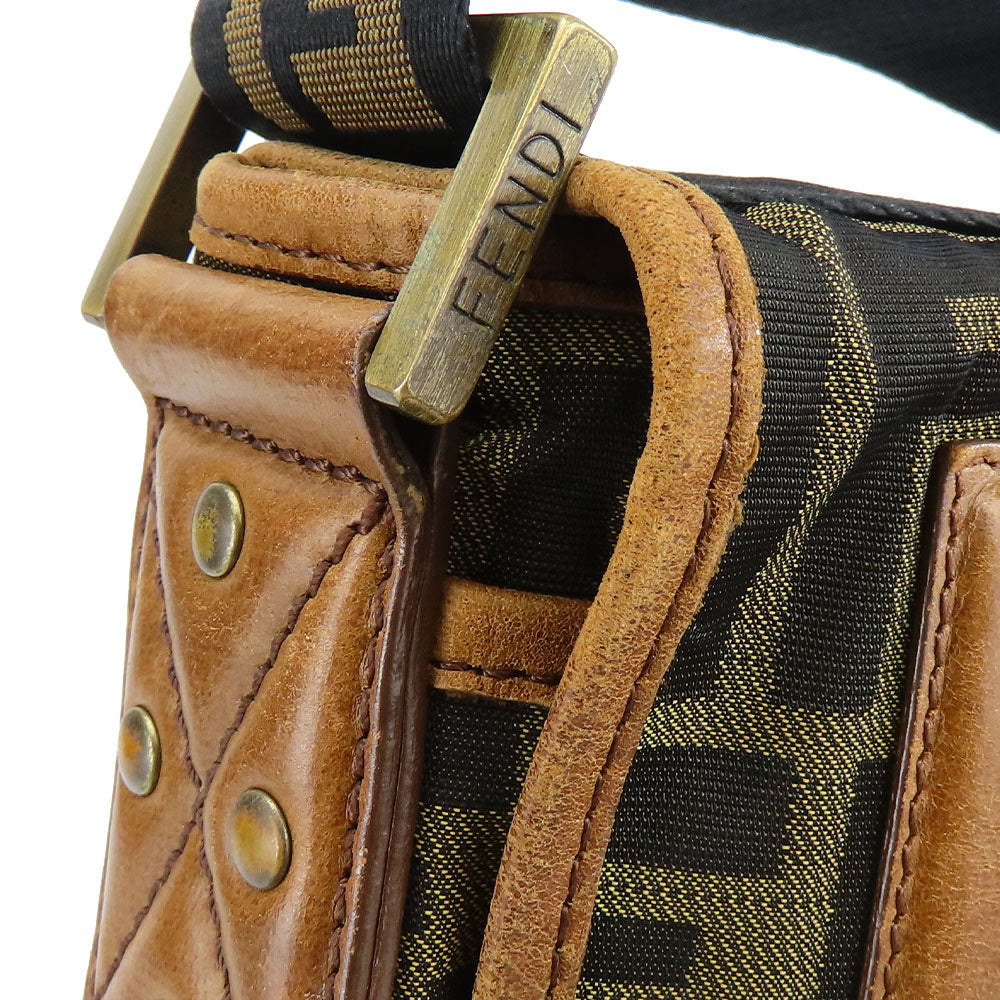 FENDI Shoulder Bag 7VA155 Canvas, Leather Zucca Women Used Authentic