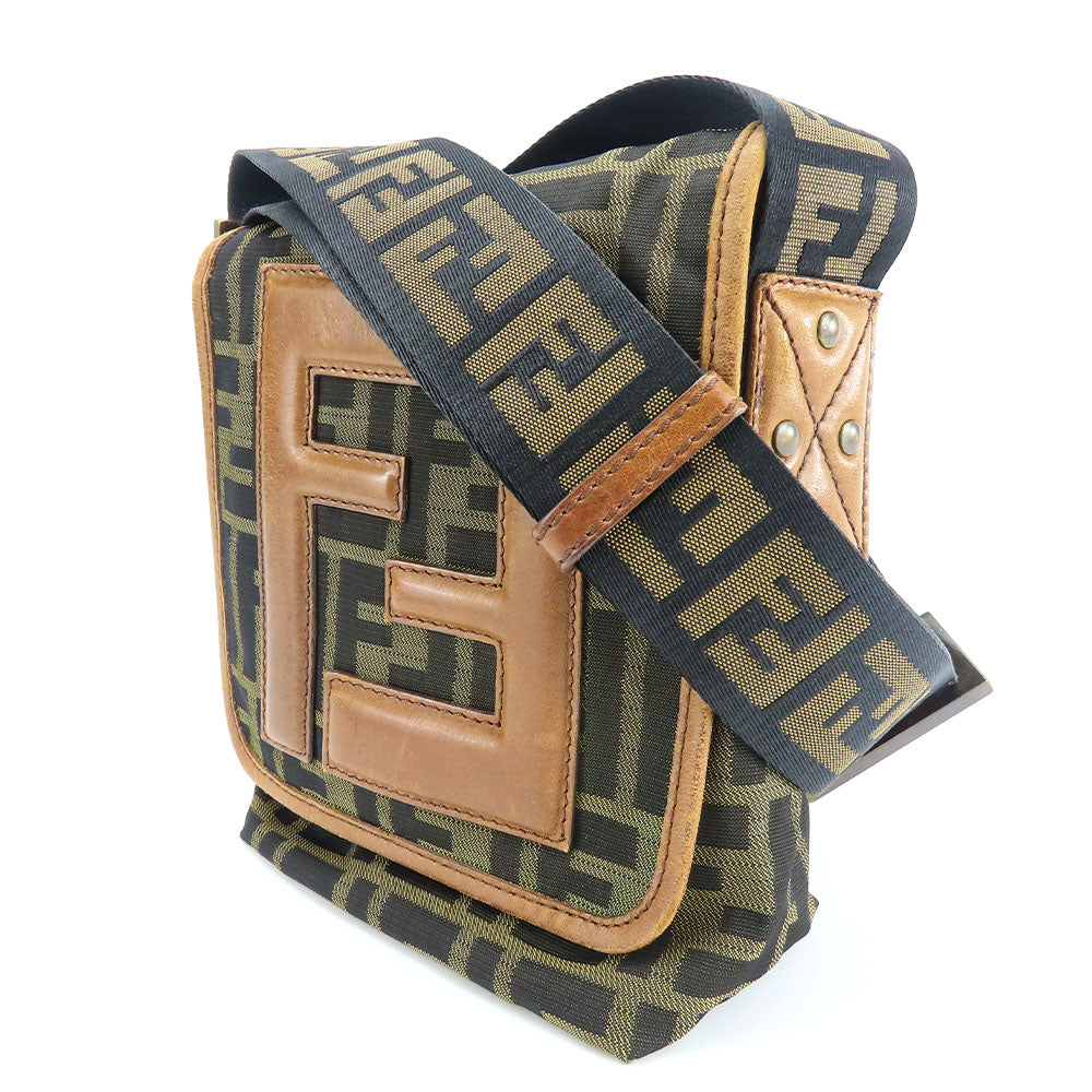 FENDI Shoulder Bag 7VA155 Canvas, Leather Zucca Women Used Authentic
