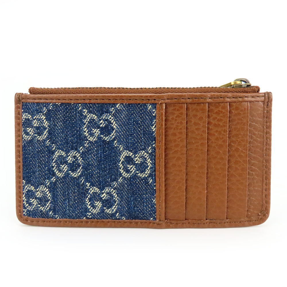 GUCCI Coin case 697717 GG denim Navy Women Used Authentic