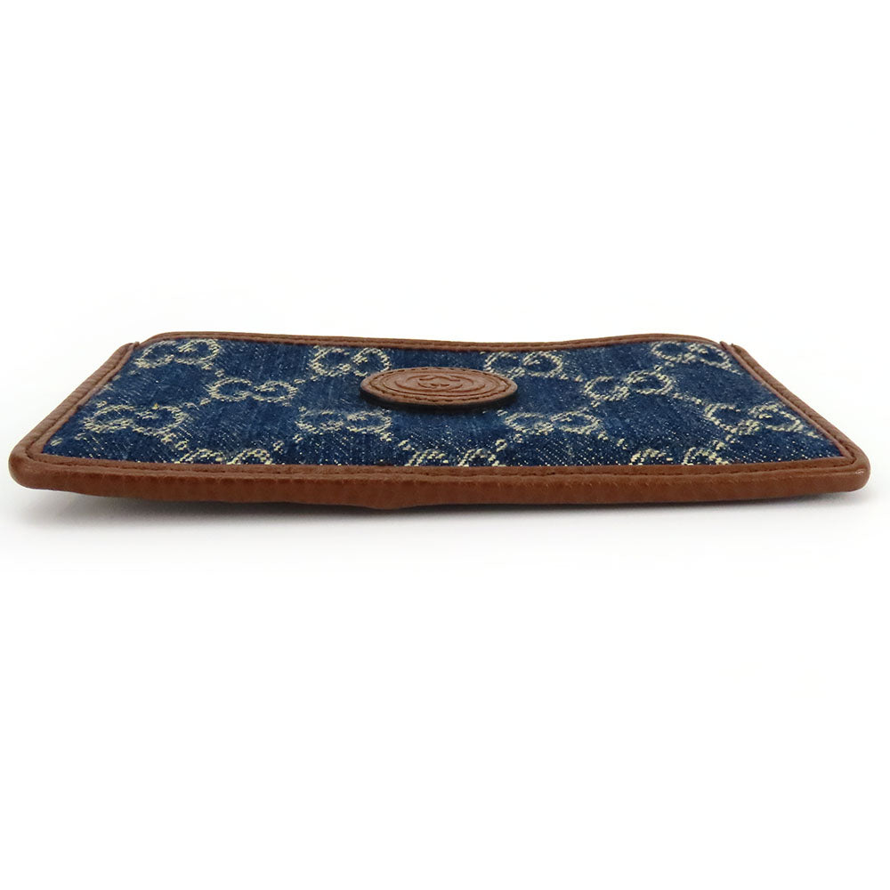 GUCCI Coin case 697717 GG denim Navy Women Used Authentic