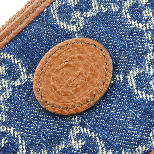 GUCCI Coin case 697717 GG denim Navy Women Used Authentic