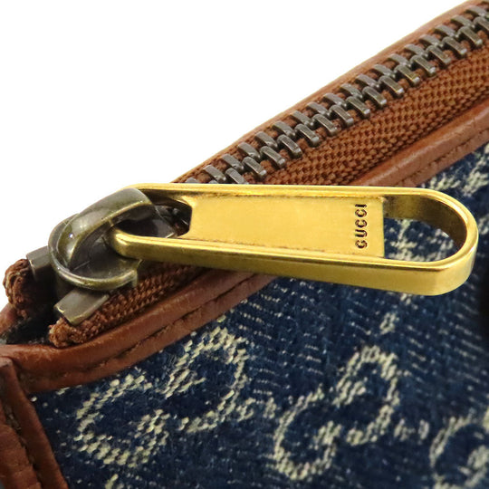 GUCCI Coin case 697717 GG denim Navy Women Used Authentic