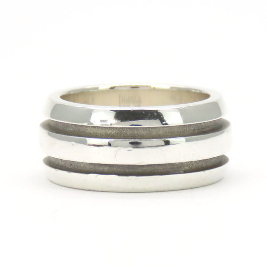 TIFFANY&Co. Ring Silver925 Silver Grooved Women Used Authentic