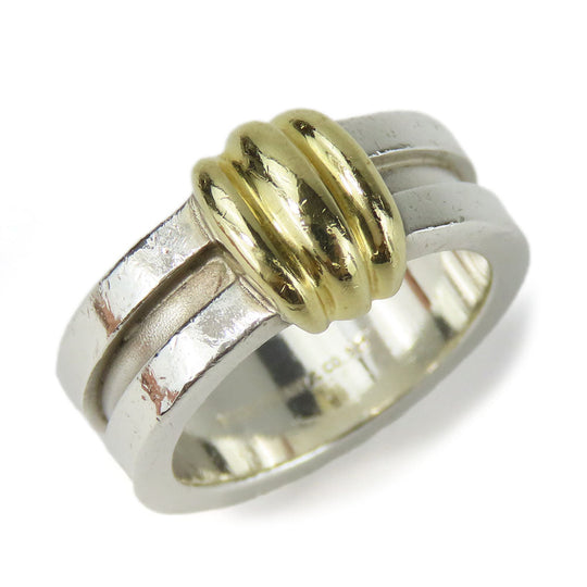 TIFFANY&Co. Ring Silver925, K18 Yellow Gold Silver Groove Wiz 3 Row Women Used Authentic