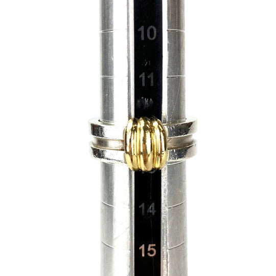 TIFFANY&Co. Ring Silver925, K18 Yellow Gold Silver Groove Wiz 3 Row Women Used Authentic