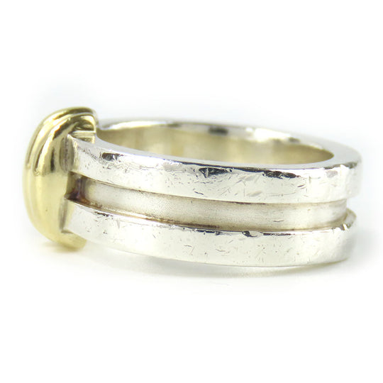 TIFFANY&Co. Ring Silver925, K18 Yellow Gold Silver Groove Wiz 3 Row Women Used Authentic
