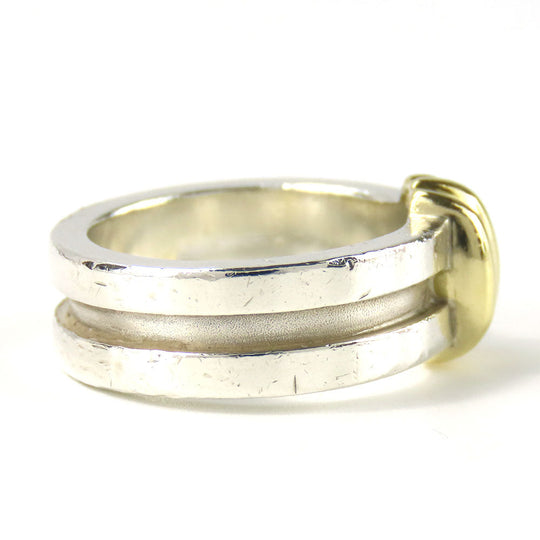 TIFFANY&Co. Ring Silver925, K18 Yellow Gold Silver Groove Wiz 3 Row Women Used Authentic
