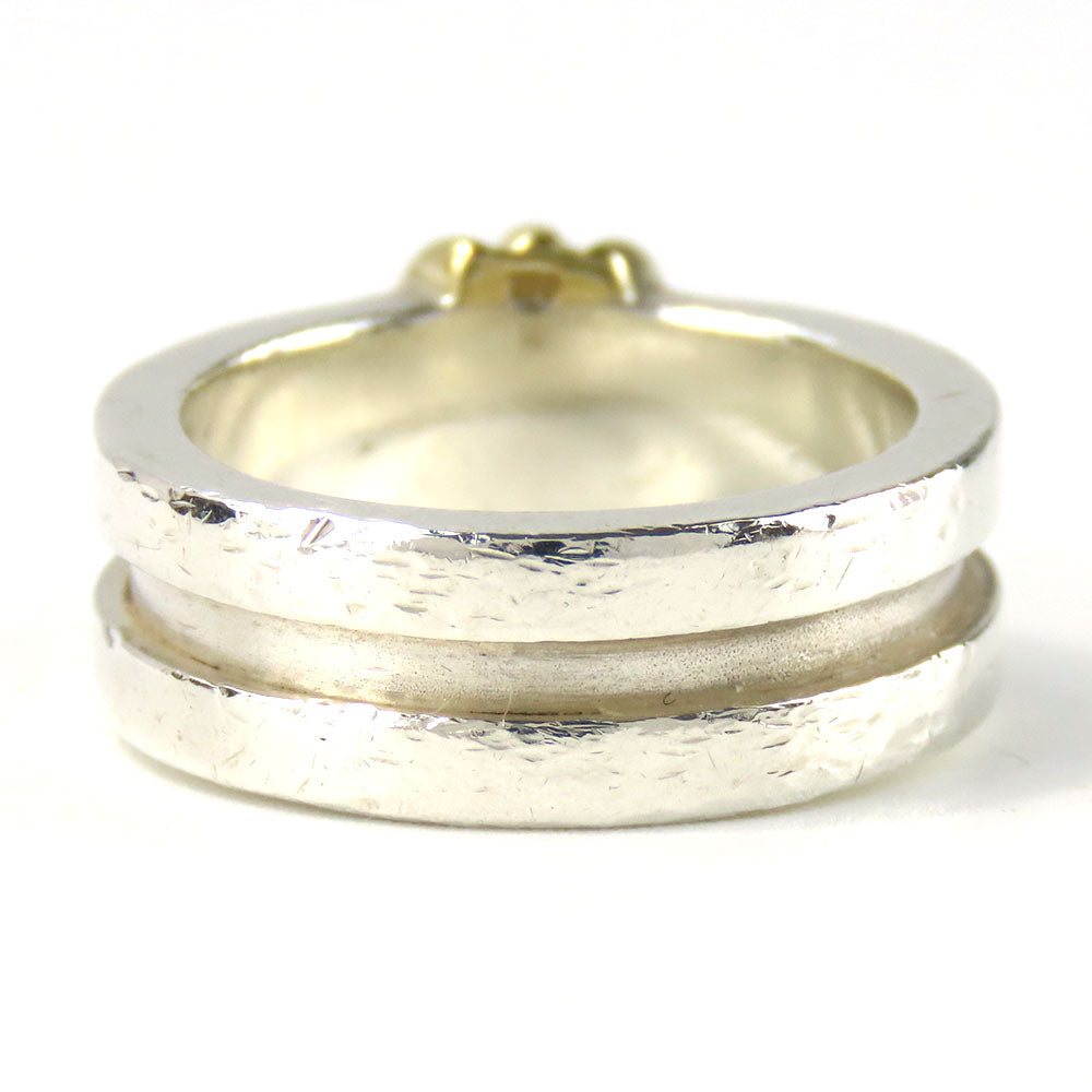 TIFFANY&Co. Ring Silver925, K18 Yellow Gold Silver Groove Wiz 3 Row Women Used Authentic