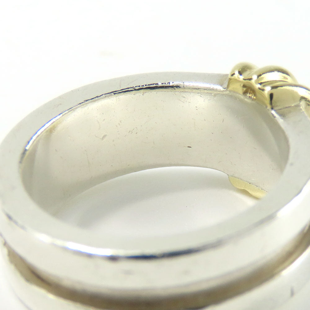 TIFFANY&Co. Ring Silver925, K18 Yellow Gold Silver Groove Wiz 3 Row Women Used Authentic