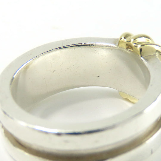 TIFFANY&Co. Ring Silver925, K18 Yellow Gold Silver Groove Wiz 3 Row Women Used Authentic