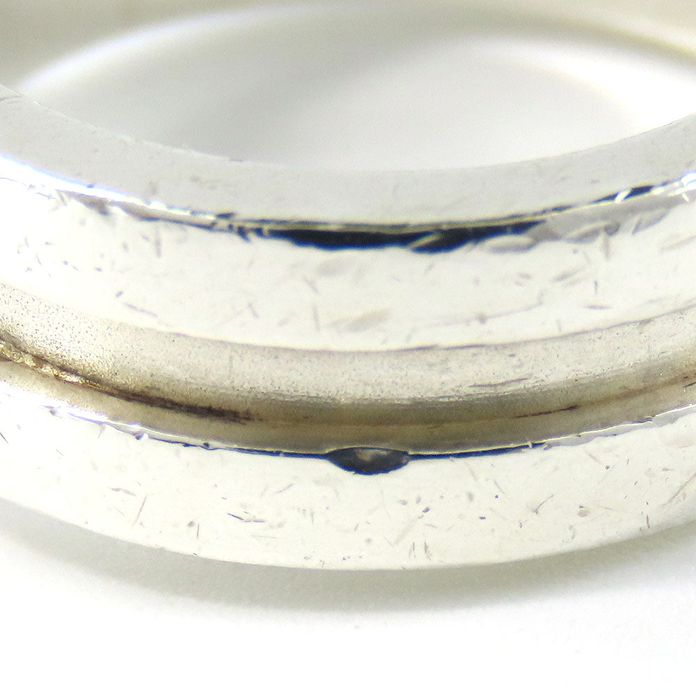TIFFANY&Co. Ring Silver925, K18 Yellow Gold Silver Groove Wiz 3 Row Women Used Authentic