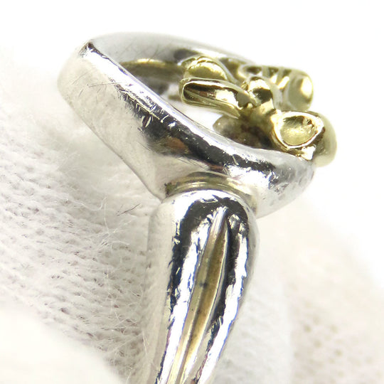 TIFFANY&Co. Ring Silver925, K18 Yellow Gold Silver Heart ribbon Women Used Authentic