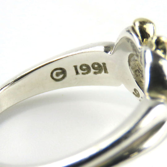 TIFFANY&Co. Ring Silver925, K18 Yellow Gold Silver Heart ribbon Women Used Authentic