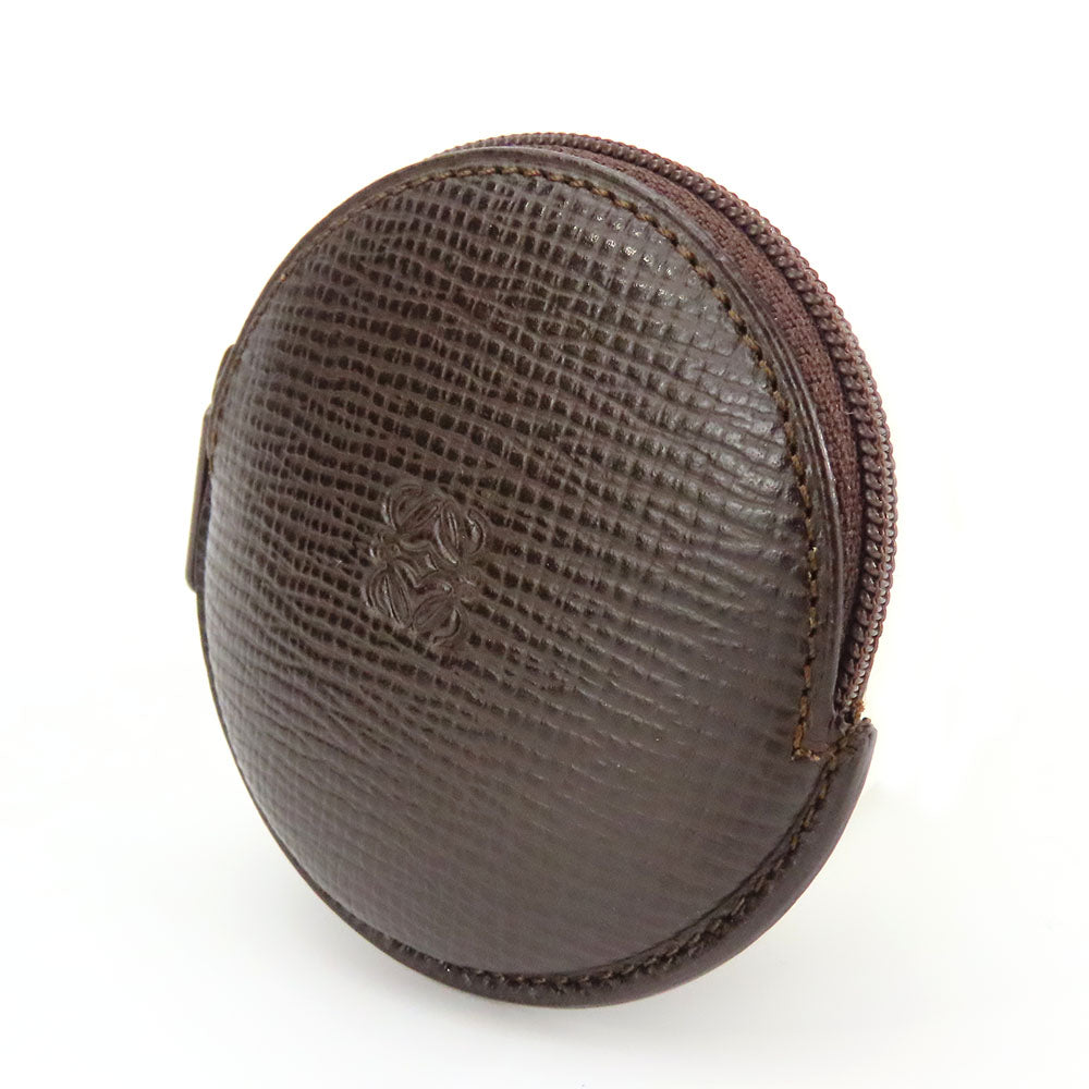 LOEWE Coin case leather Brown anagram