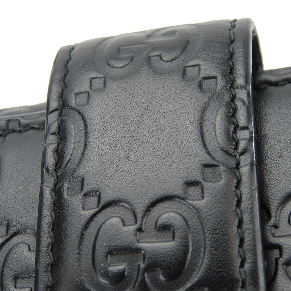 GUCCI Bifold Wallet 406925 Sima leather black Women Used Authentic