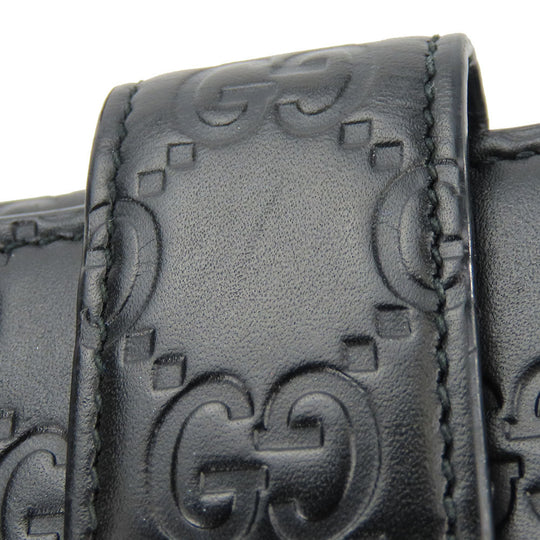 GUCCI Bifold Wallet 406925 Sima leather black Women Used Authentic