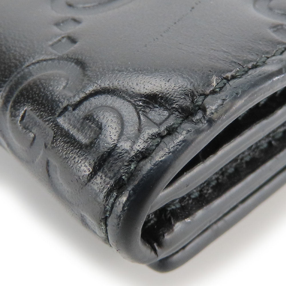 GUCCI Bifold Wallet 406925 Sima leather black Women Used Authentic