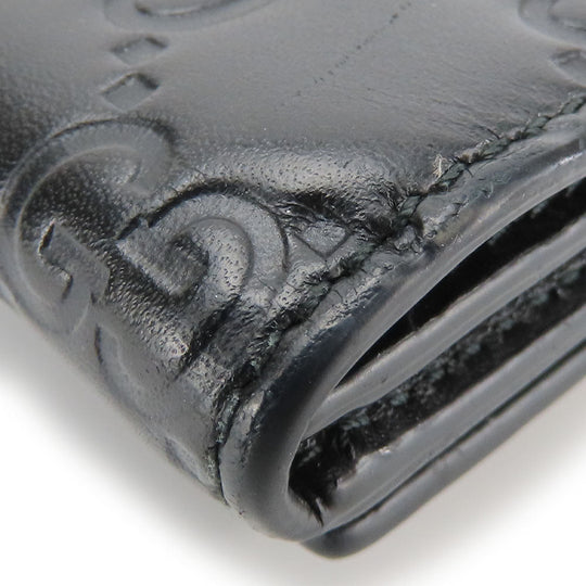 GUCCI Bifold Wallet 406925 Sima leather black Women Used Authentic